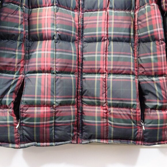 Eddie Bauer Red Plaid Down Filled Puffer Jacket L Tall Warm Winter Coat Casual - Picture 3 of 6